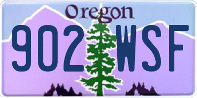 OR license plate 902WSF