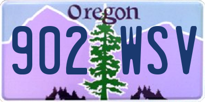 OR license plate 902WSV
