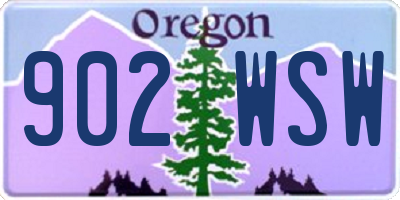 OR license plate 902WSW