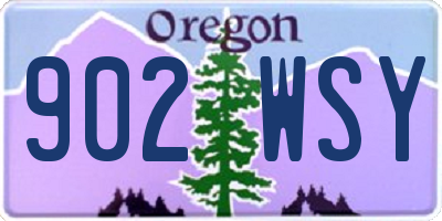 OR license plate 902WSY