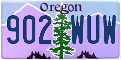 OR license plate 902WUW