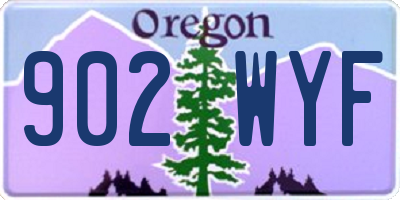 OR license plate 902WYF