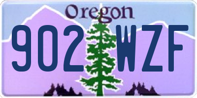 OR license plate 902WZF