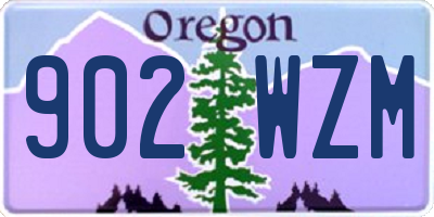 OR license plate 902WZM