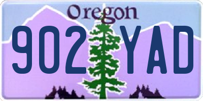 OR license plate 902YAD