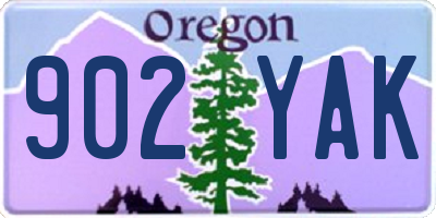 OR license plate 902YAK