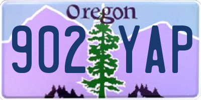 OR license plate 902YAP