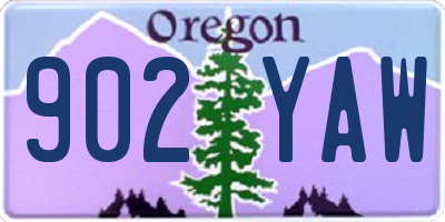 OR license plate 902YAW