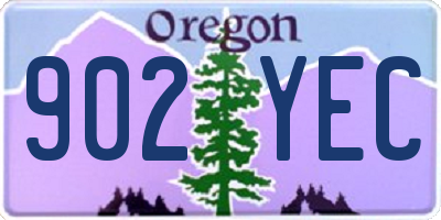 OR license plate 902YEC