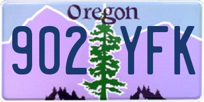 OR license plate 902YFK