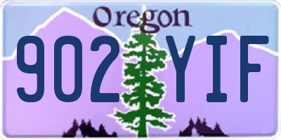 OR license plate 902YIF