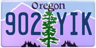 OR license plate 902YIK