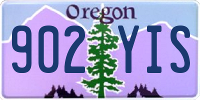 OR license plate 902YIS