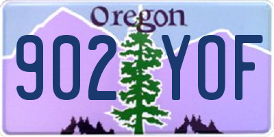 OR license plate 902YOF