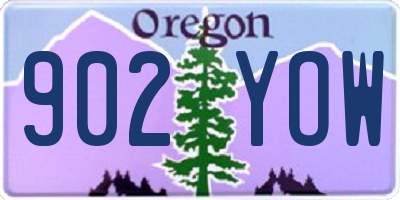OR license plate 902YOW