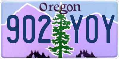 OR license plate 902YOY