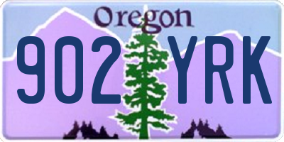 OR license plate 902YRK