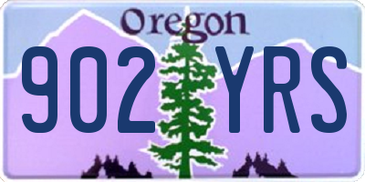 OR license plate 902YRS
