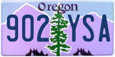 OR license plate 902YSA