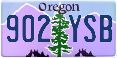 OR license plate 902YSB