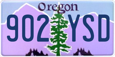 OR license plate 902YSD