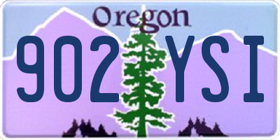 OR license plate 902YSI