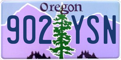 OR license plate 902YSN