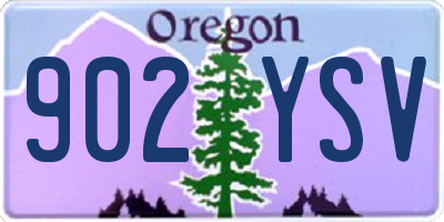 OR license plate 902YSV