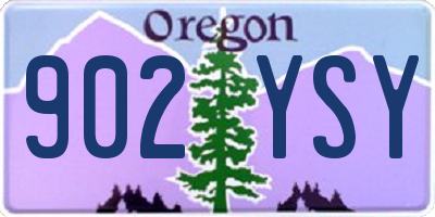OR license plate 902YSY