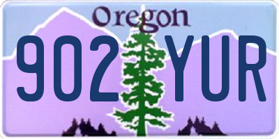 OR license plate 902YUR