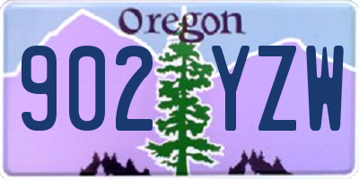 OR license plate 902YZW