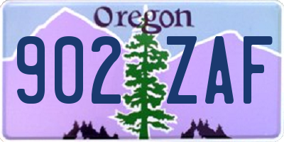 OR license plate 902ZAF