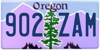 OR license plate 902ZAM
