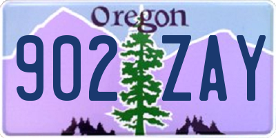 OR license plate 902ZAY