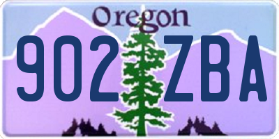 OR license plate 902ZBA