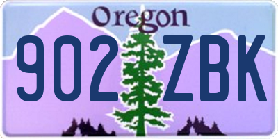 OR license plate 902ZBK