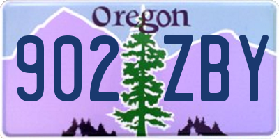 OR license plate 902ZBY