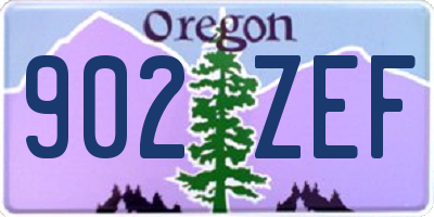 OR license plate 902ZEF