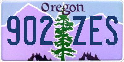 OR license plate 902ZES