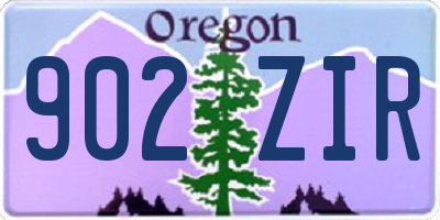 OR license plate 902ZIR