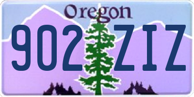 OR license plate 902ZIZ