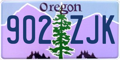 OR license plate 902ZJK