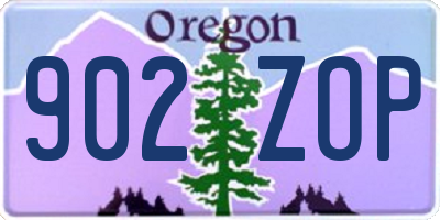 OR license plate 902ZOP