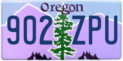 OR license plate 902ZPU