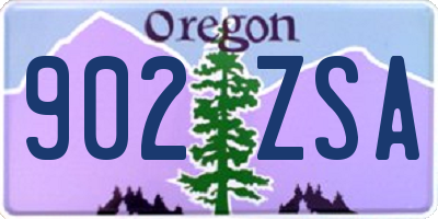 OR license plate 902ZSA