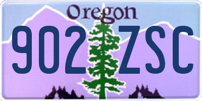 OR license plate 902ZSC