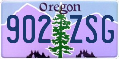 OR license plate 902ZSG