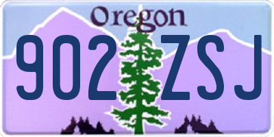 OR license plate 902ZSJ
