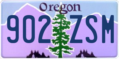 OR license plate 902ZSM