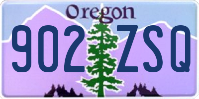 OR license plate 902ZSQ